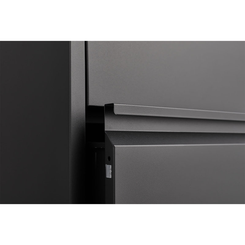 3 Drawer File Cabinet With Lock, Vertical File Cabinet, Office Organizer, Black