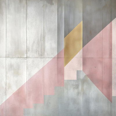 Murale moderne en béton géométrique, papier peint à texture industrielle abstraite avec des accents doux et discrets, décoration murale de salon contemporain