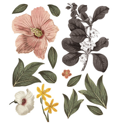 Ensemble de décalcomanie murale 50 pièces fleurs Eden