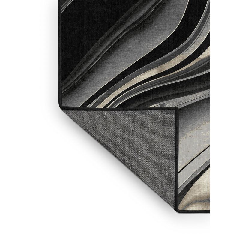 Tapis gris moelleux doux et luxueux Ealey, 5 x 8