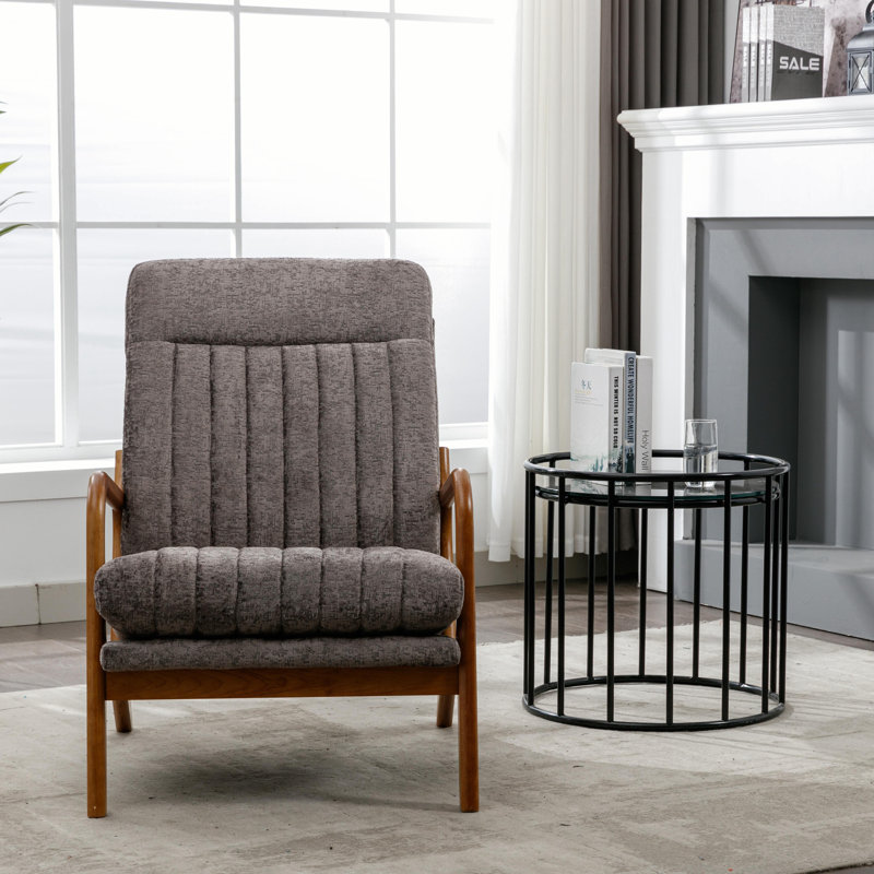 Fauteuil Alleghany, Velours gris foncé