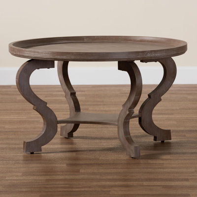 Corddaryl Baxton Studio Madrona French Country Antique Brown Wood Coffee Table by Rosalind Wheeler