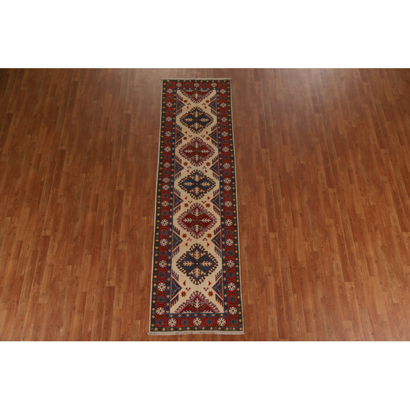 Handmade Kazak Oriental Runner Rug