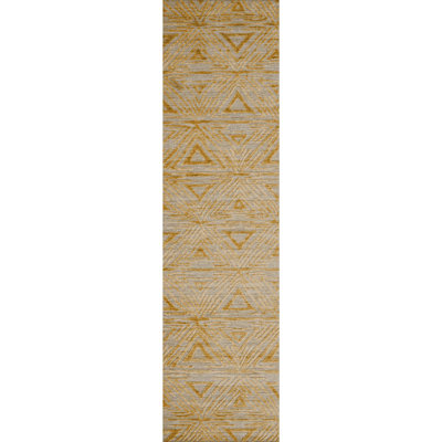 Hand Knotted Geometric Area Rug in Gray