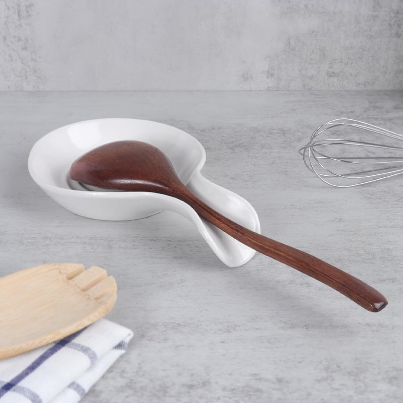 Repose-cuillère en céramique pour comptoir de cuisine, Vert