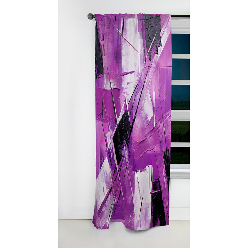 Seligman - Rideau Tachisme - Rideau abstrait occultant - 1 panneau, L 52 po x L 63 po