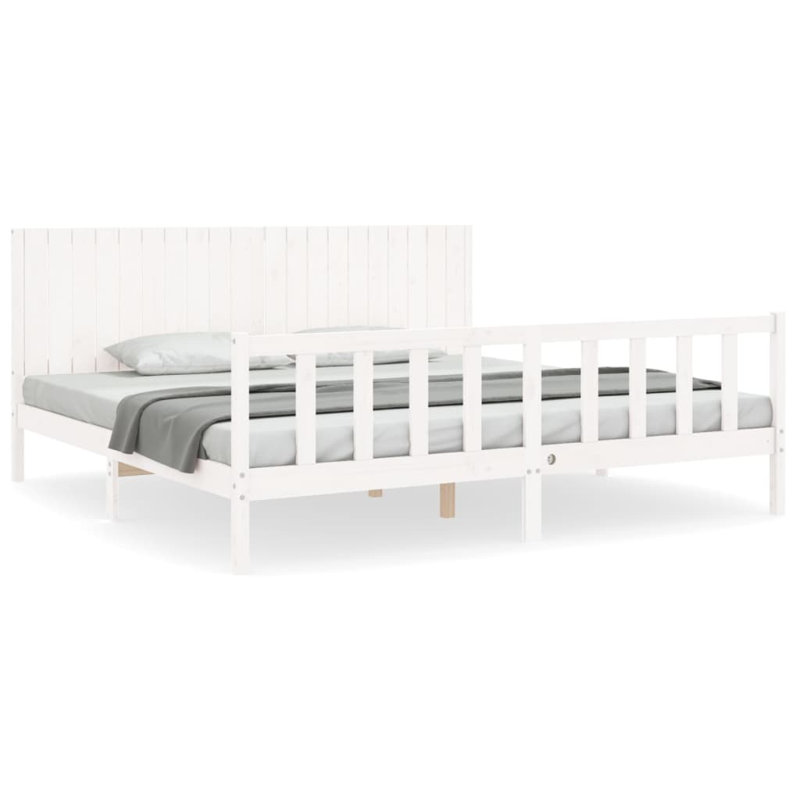 Kante Solid Wood Bed, 200 x 200cm, Black