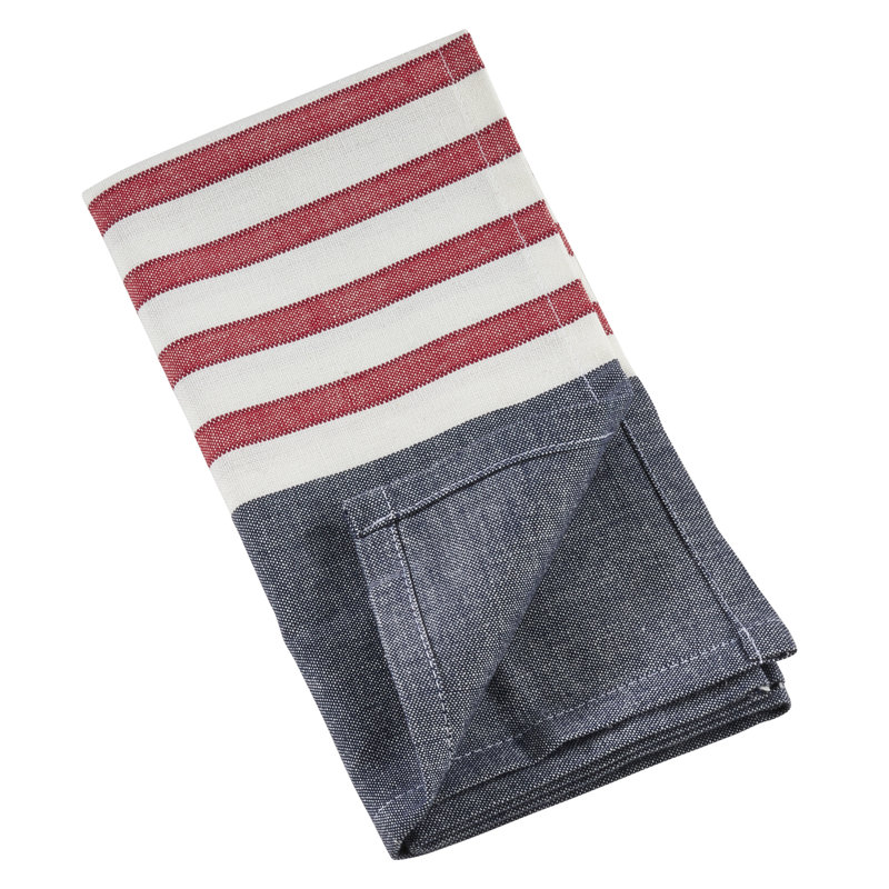 Classic USA Stripe Napkin (Set of 4) – Americana Striped Table Linen for Memorial Day, Fourth of July & Everyday Entertaining