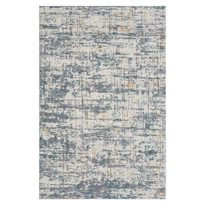 Conrado Performance Modern Industrial Abstract Blue/Multicolor Rug