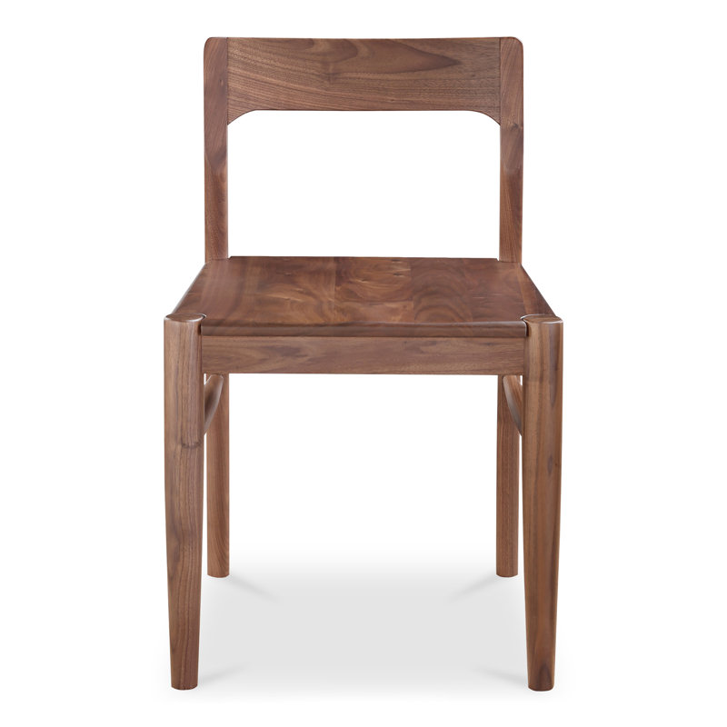 Krieger Solid Wood Slat Back Side Chair, Brown