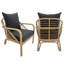 Chaise longue intérieure / extérieure en rotin polyéthylène (PE) toutes saisons, chaise de patio avec coussins et accoudoirs, parfaite pour la terrasse, le porche ou le jardin-119420573
