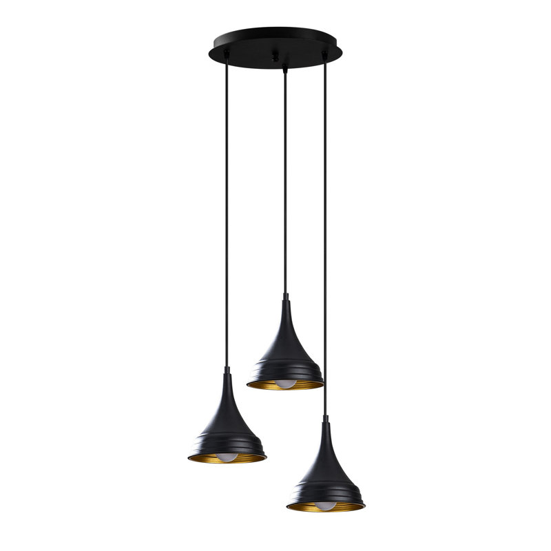 Luminaire suspendu conique à 3 lumières Excalibur