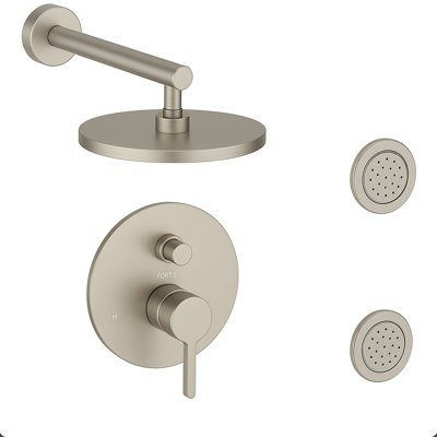 Brera Pressure Balance Shower System with 2-Way Diverter, 8-Inch Rain Shower Head and Two Body Sprays, Valve Included