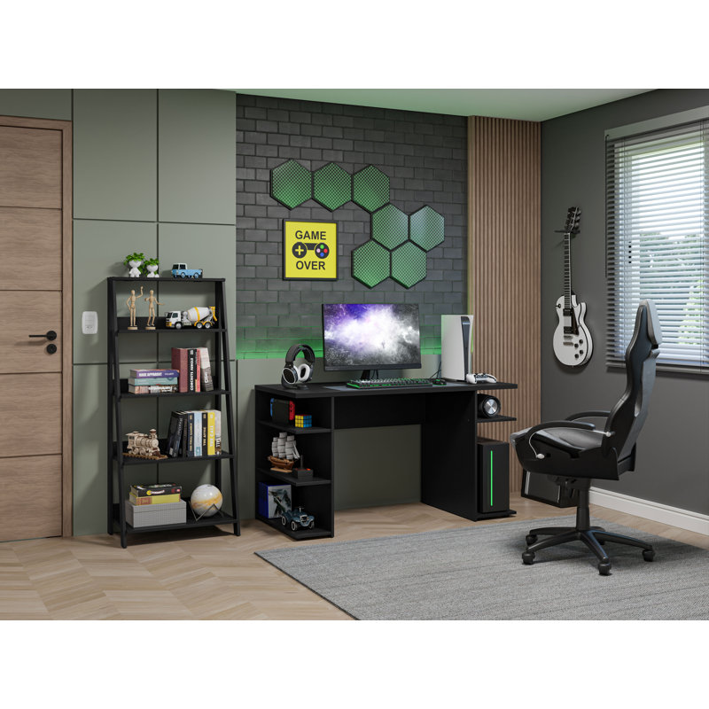 Bibliothèque sur pieds Latitude Run® Gamer, Noir