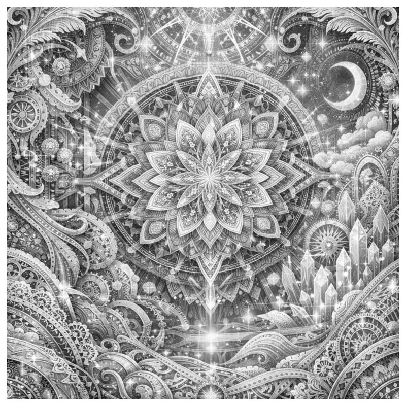 Illustration complexe de rideaux de mandala, voilages et voilages de blocage - 1 panneau, 50" x 92" - 1 Panel, Transparent