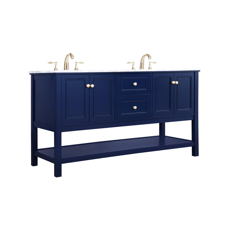 Ensemble de meuble-lavabo double 60 po Bonsai, Bleu