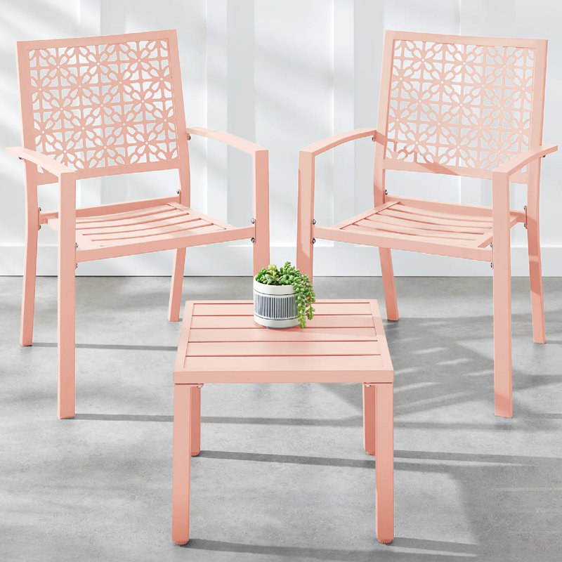 3-Piece Bistro Set, Pink