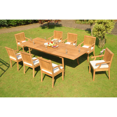 Stuart Outdoor 9 - Piece Teak Dining Set