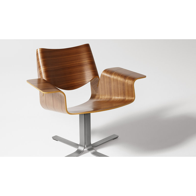 Buttercup Swivel Task Chair, Walnut/Stainless Steel
