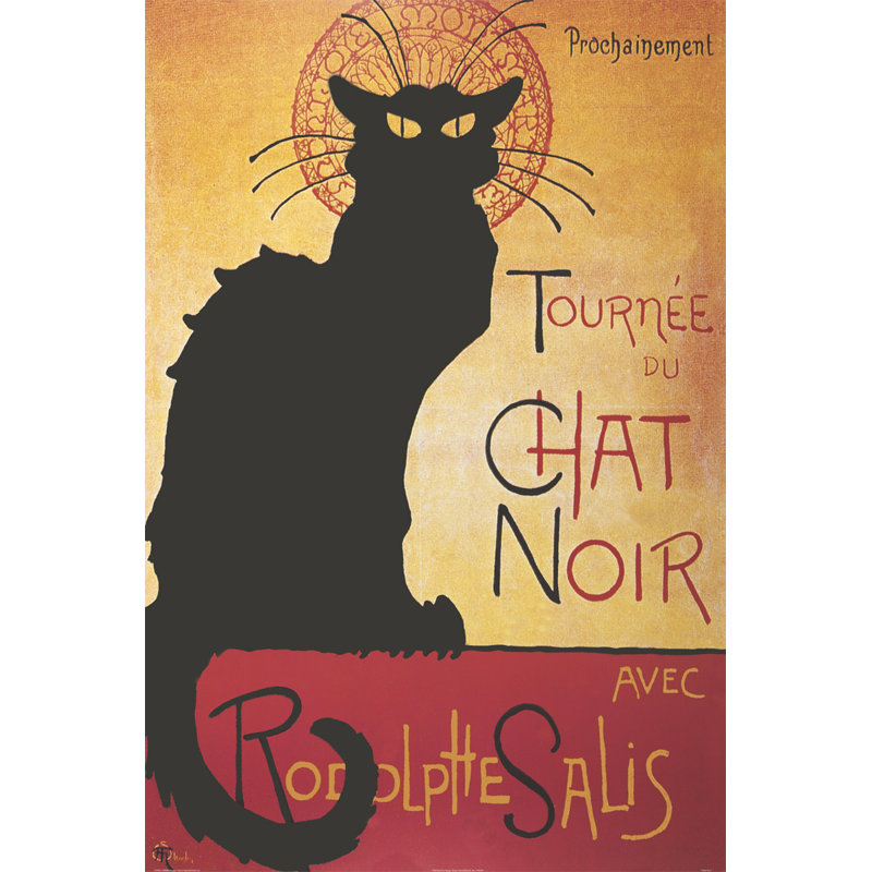 Le chat noir - Tournee Du Chat Noir avec Rodolphe Salis par Theophile-Alexandre Steinlen - impression sur papier