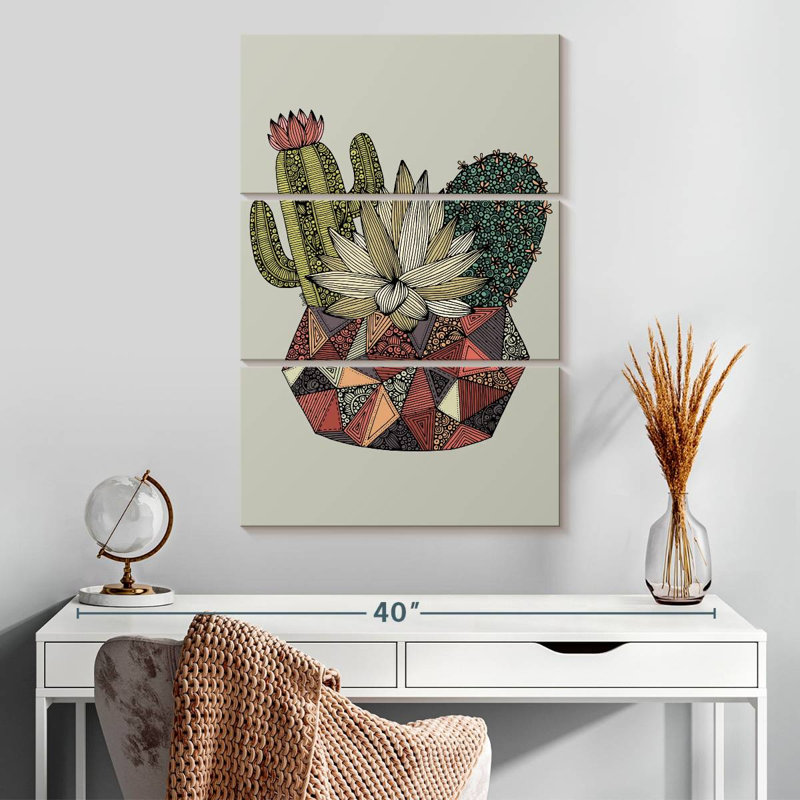 Harnek Geometric Cactus, 32" H x 20" W