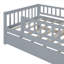 Lit plateforme en bois massif gris ardoise pour lit d'invité avec lit gigogne escamotable et garde-corps-129225237