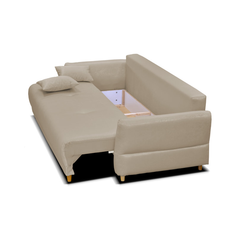 3 Seater Convertible Sleeper Sofa, Tan