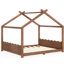Grand lit sur pied avec lattes de soutien, structure de lit en bois massif pour enfants, aucun sommier tapissier et structure d'ouverture, naturel profond