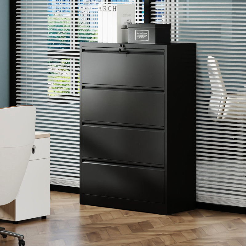 Steel 4 Filing Cabinet, Smart Interlock Design, Smooth Drawer Gliding For Office Interlock, Movement