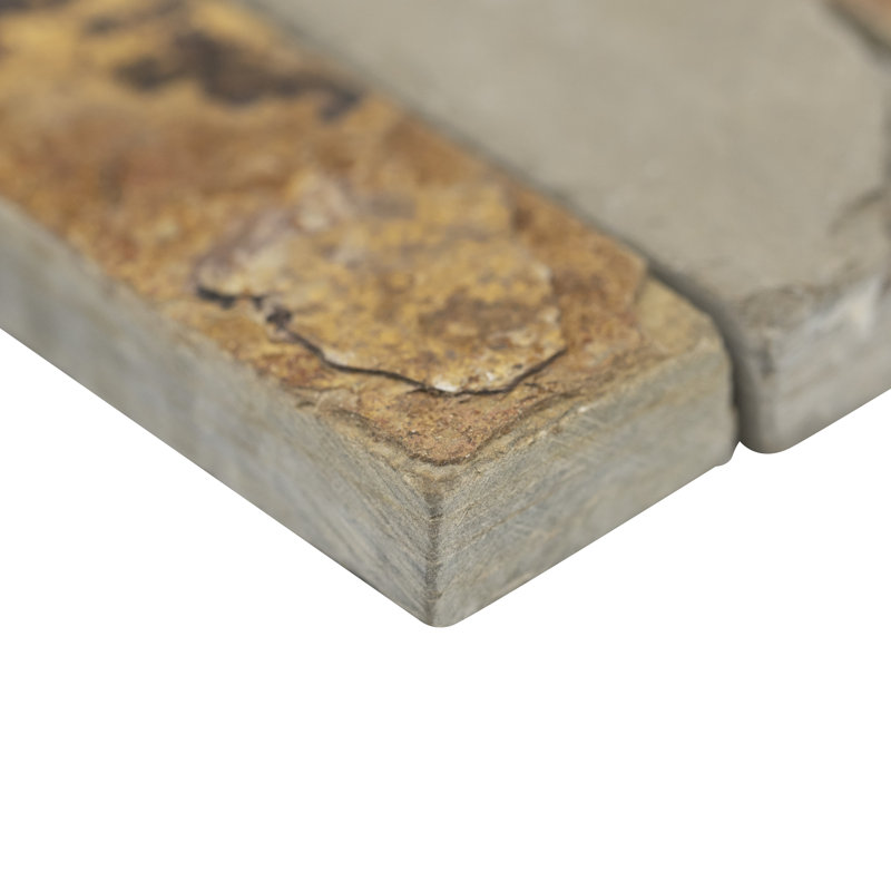Stonecrest 6 in. x 24 in. Split Face Natural Stone Ledger Panel Wall Tile, Sunlit Bronze