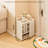 Narrow Multi-Layer Foldable Bamboo Shoe Rack With Dust-Proof Curtain For Home Entryway