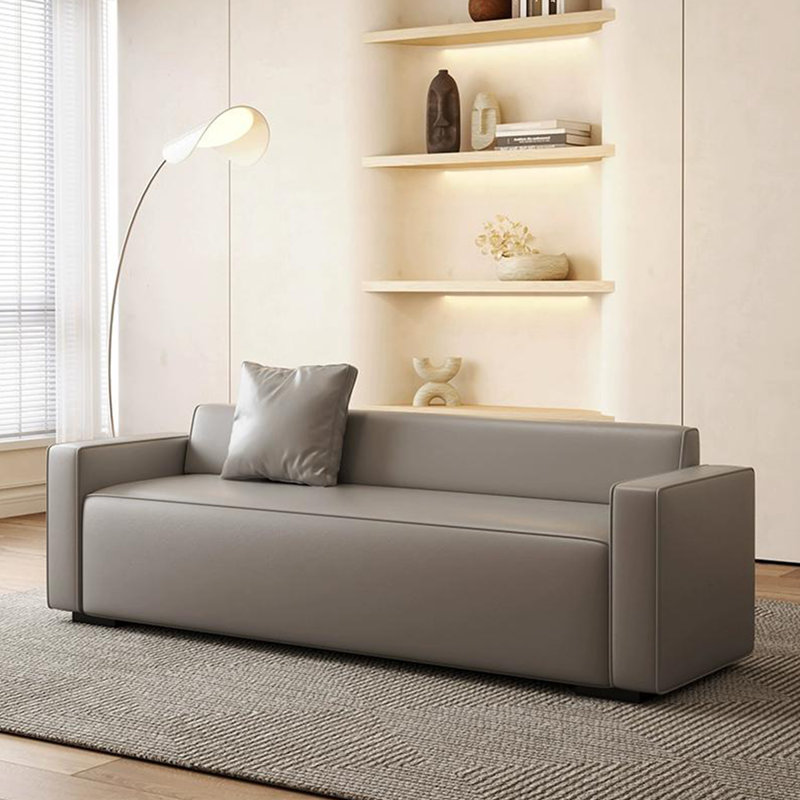 Banc rembourré beige, Gris, H 23,62 po x l 55,12 po x P 21,65 po