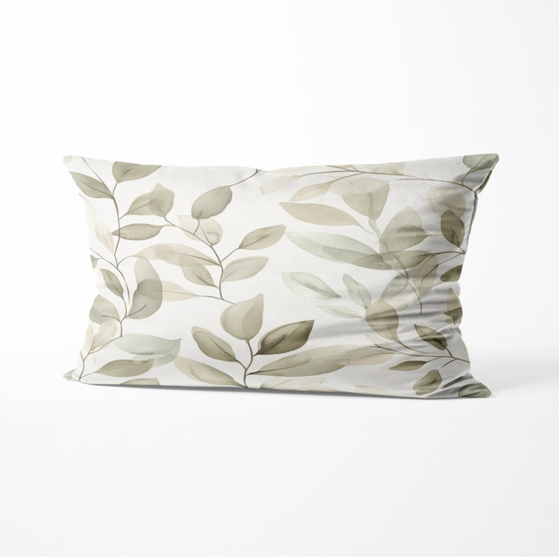 Coussin décoratif abstrait - Coussin scandinave à imprimé sauge, H 12 po x l 20 po