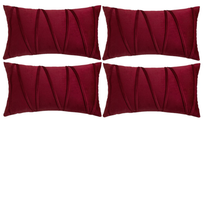 Housses de coussin rectangulaires en velours, Vin rouge