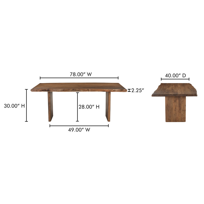 Lila Large Dining Table Brown, 30" H x 78" L x 40" W