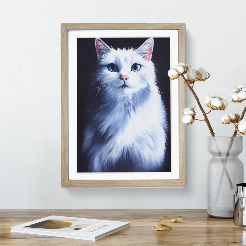 Kitty Cat - Wall Art, 34cm H x 25cm W x 2cm D, Oak