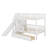 Twin Over Twin Wood Bunk Bed With Storage Staircase, Slide And 2 Drawers For Kids, Boys, Girls, Small Rooms-413838835
