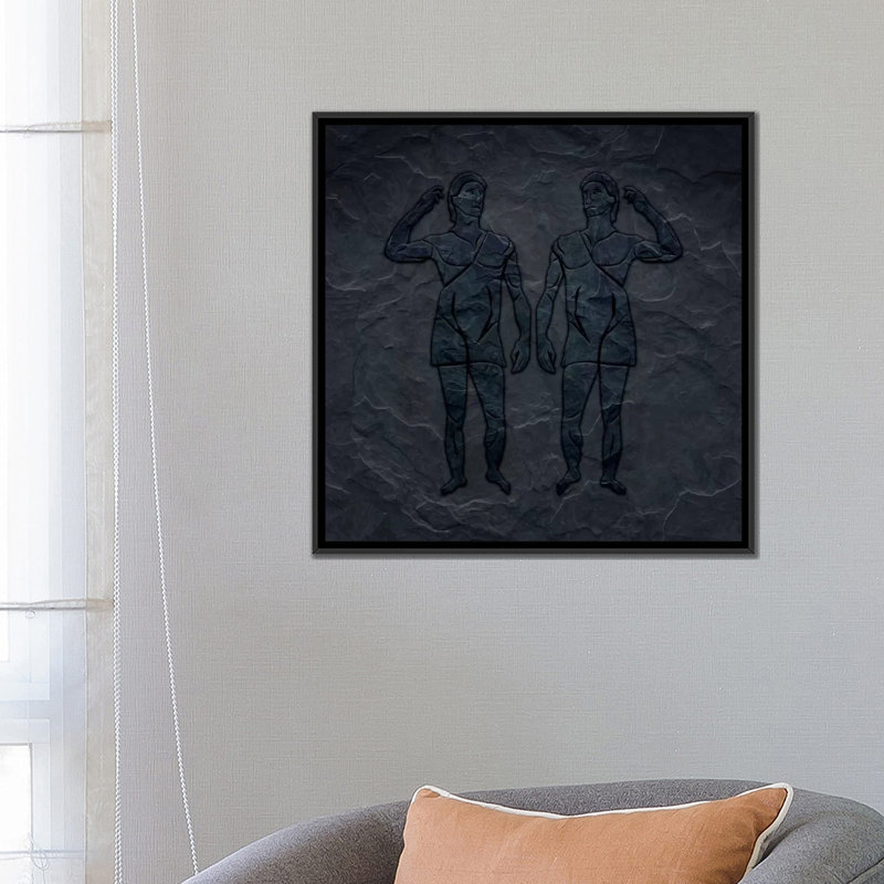 «Like-Minded», impression sur toile tendue, H 18 po x l 18 po x P 1,5 po, Toile encadrée noire, Pas de tapis