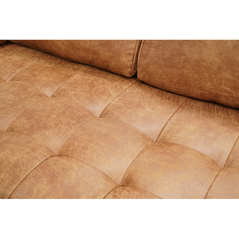 Matheny 70'' Microfiber Microsuede Square Arm Sofa, Brown