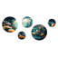 «Coral Mistic Underwater Kingdom II - Fantasy», ensemble d'art mural rond sur 5