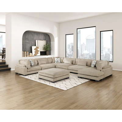 Canapé modulaire 7 pièces avec repose-pieds Hanna