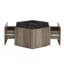 Table basse hexagonale rustique rétro avec 2 tiroirs cachés-168283567