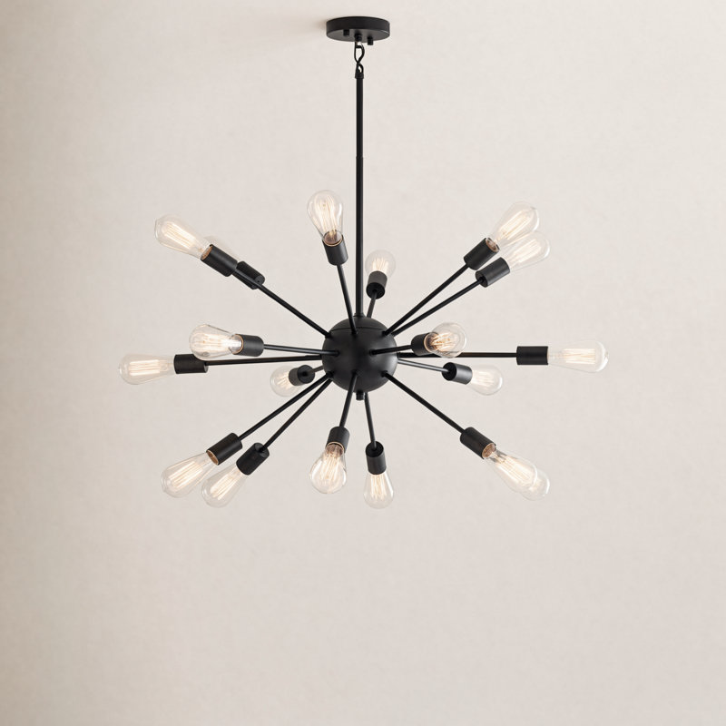 Kaspar 18 - Light Sputnik Sphere Chandelier, Black