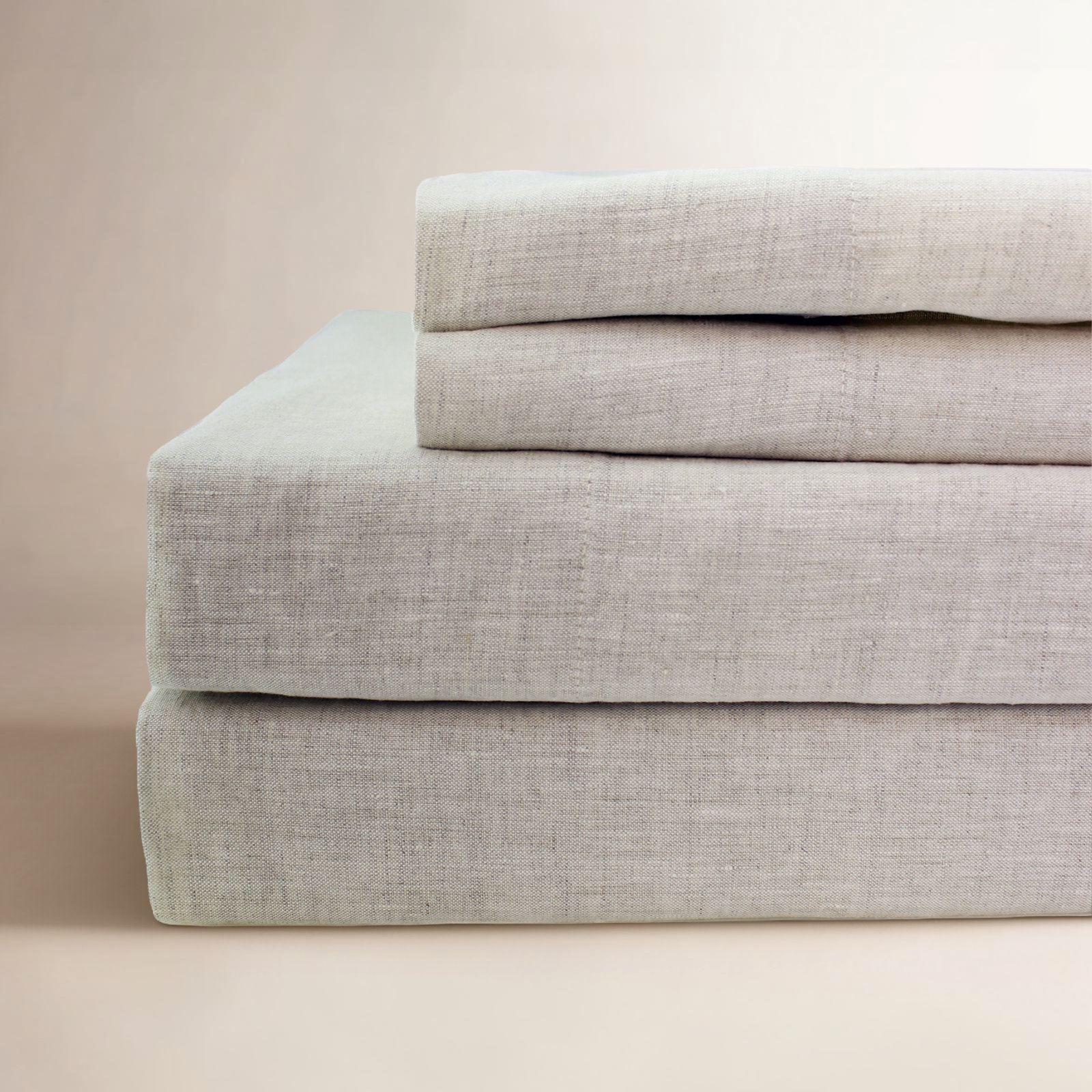 Mayer Linen Sheet Set, King Sheet Set with 2 Pillowcases, Natural