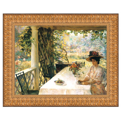 On the porch, 1908, reproduction d'art sur toile encadrée