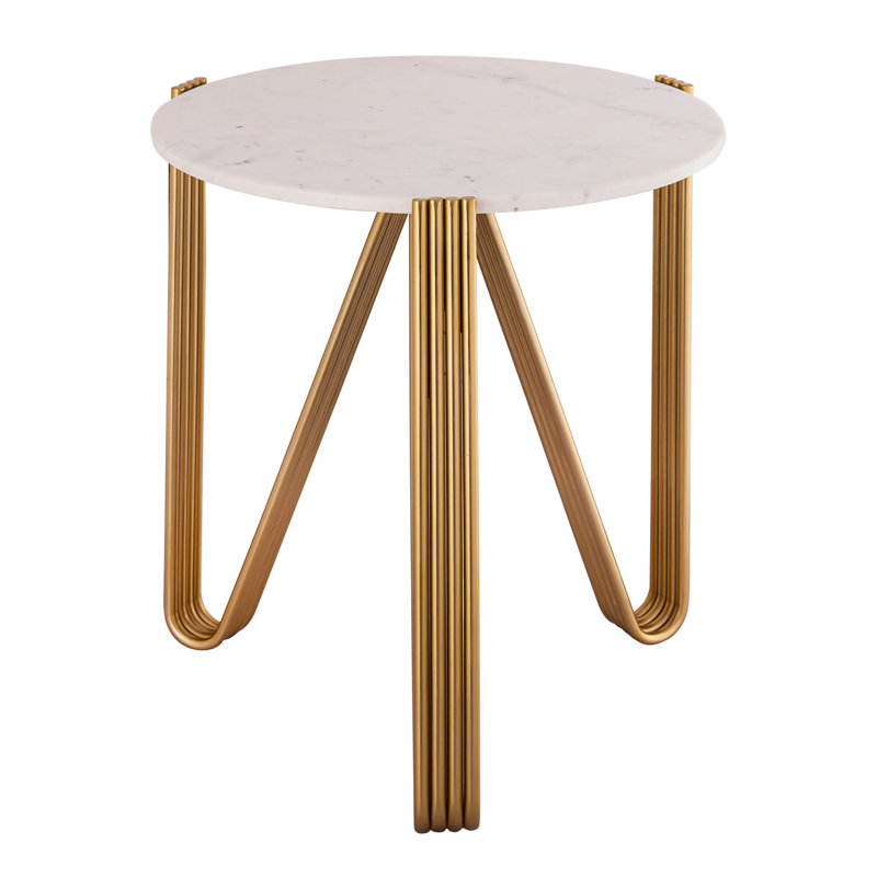 100% Marble 3 Legs End Table