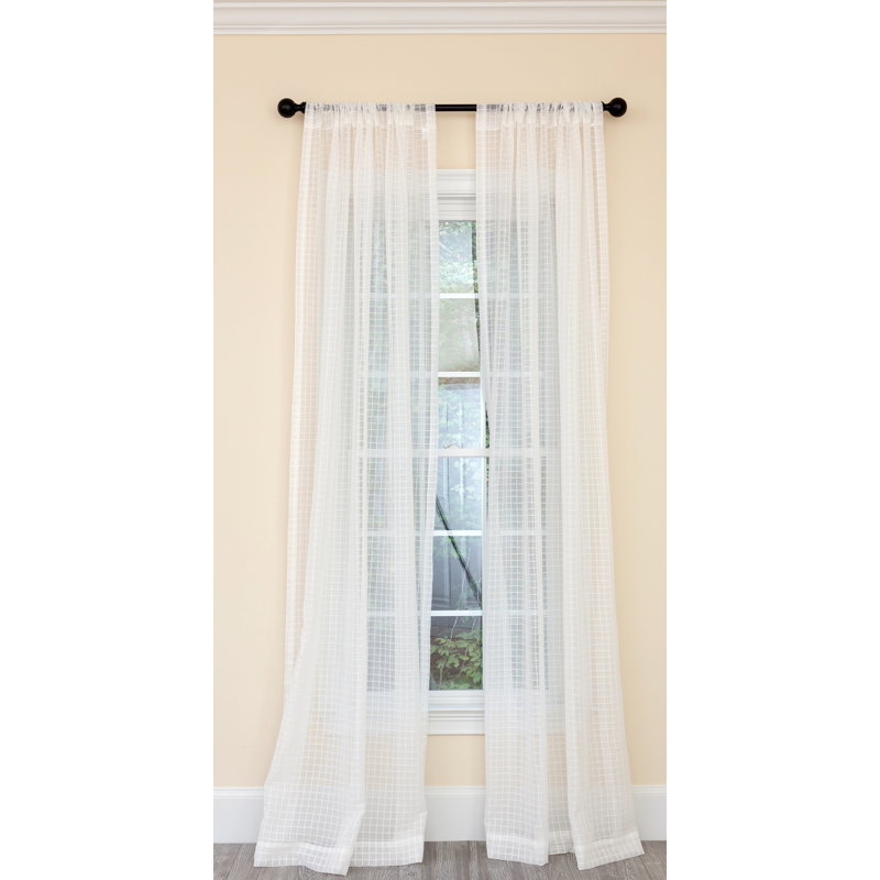 Panneau de rideau simple avec passe-tringle écossais Ressie, l 52 po x L 84 po