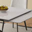 Ensemble de table de salle à manger rétractable en pierre frittée, il présente une conception rectangulaire moderne, avec des pieds de table en acier au carbone et une structure à pieds croisés au bas (table + 4 chaises)-329452093-329452094