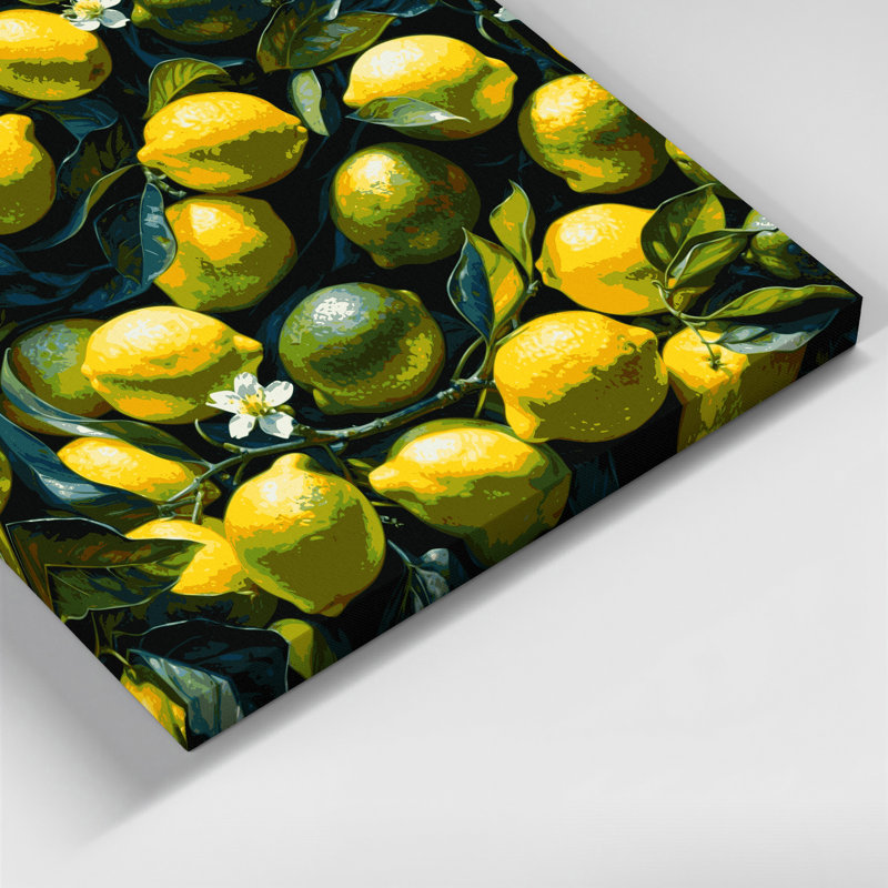 «Fruit Meyer», art mural sur toile vert citron, H 32 po x l 32 po