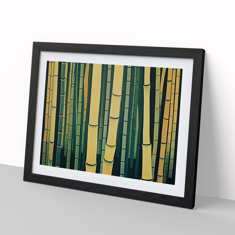 Edgy Bamboo Forest - Single Picture Frame Print, Black Frame, 46cm H x 64cm W x 2cm D